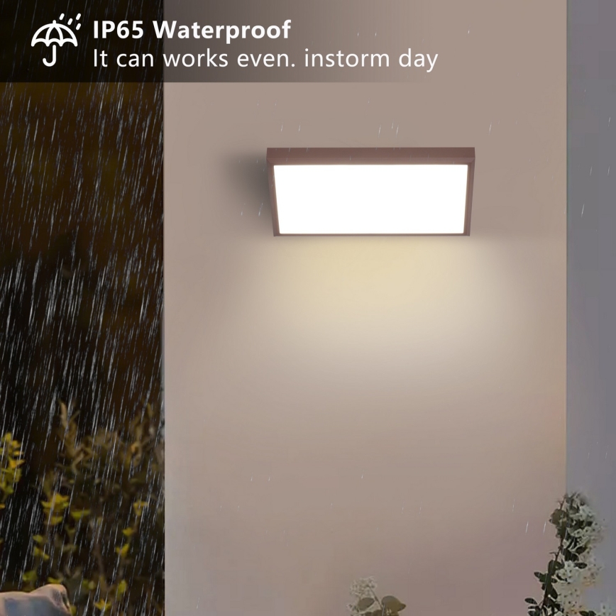 Brilagi - Aplică LED reglabilă de perete pentru exterior TRIANGLE 1xE27/6W/230V 2700-6500K IP65 maro