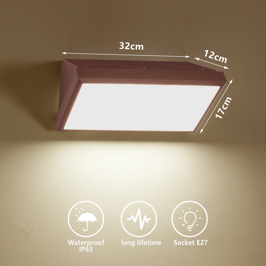 Brilagi - Aplică LED reglabilă de perete pentru exterior TRIANGLE 1xE27/6W/230V 2700-6500K IP65 maro