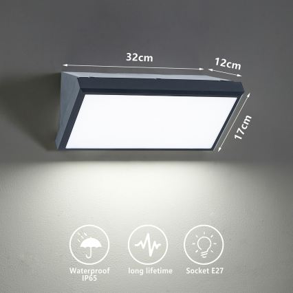 Brilagi - Aplica LED RGBW reglabilă pentru exterior TRIANGLE 1xE27/9W/230V 2700-6500K IP65 antracit
