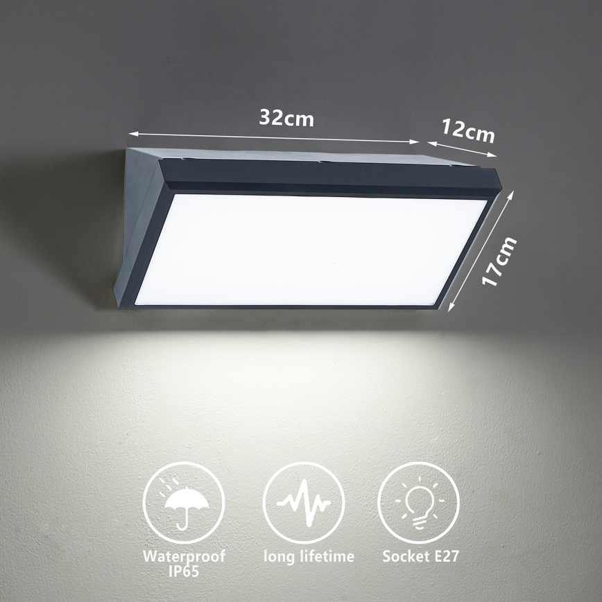 Brilagi - Aplica LED RGBW reglabilă pentru exterior TRIANGLE 1xE27/9W/230V 2700-6500K IP65 antracit