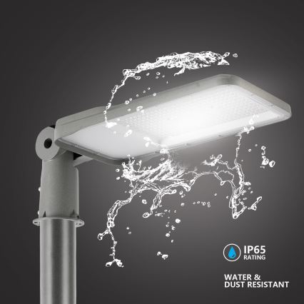 Brilagi - Lampă stradală LED de exterior URBANLIGHT, cu stâlp și braț articulat, 3 m, LED/200W/230V, gri, IP65