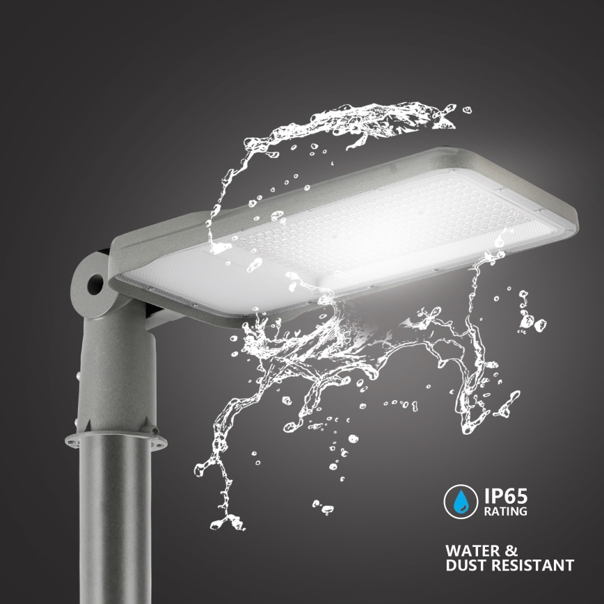 Brilagi - Lampă stradală LED de exterior URBANLIGHT, cu stâlp și braț articulat, 3 m, LED/200W/230V, gri, IP65