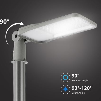 Brilagi - Lampă stradală LED de exterior URBANLIGHT, cu stâlp și braț articulat, 3 m, LED/200W/230V, gri, IP65