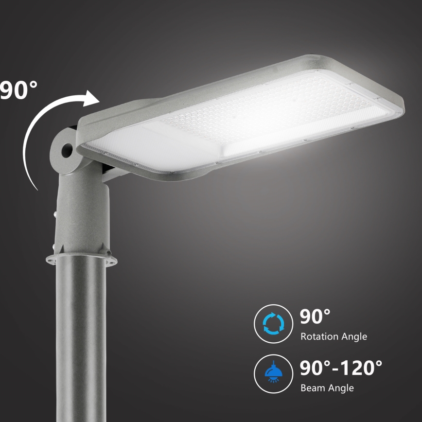 Brilagi - Lampă stradală LED de exterior URBANLIGHT, cu stâlp și braț articulat, 3 m, LED/200W/230V, gri, IP65