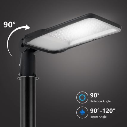 Brilagi - Lampă stradală LED de exterior URBANLIGHT, 200 W, 230 V, cu articulație reglabilă, neagră, IP65
