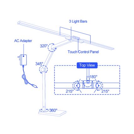 Brilagi - Lampă de birou LED tactilă reglabilă VARIO LED/24W/230V 3000-6500K CRI 92 albă