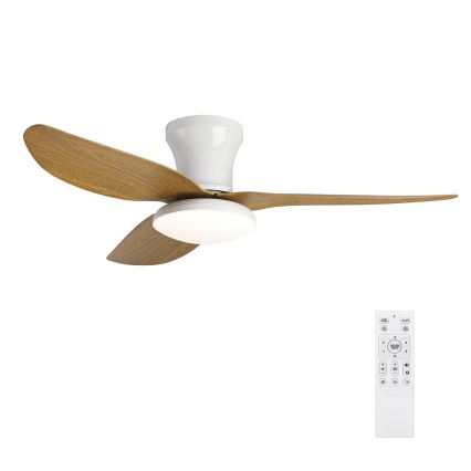 Brilagi - Ventilator de tavan LED reglabil LED/30W/230V 3000-6500K alb/maro + telecomandă