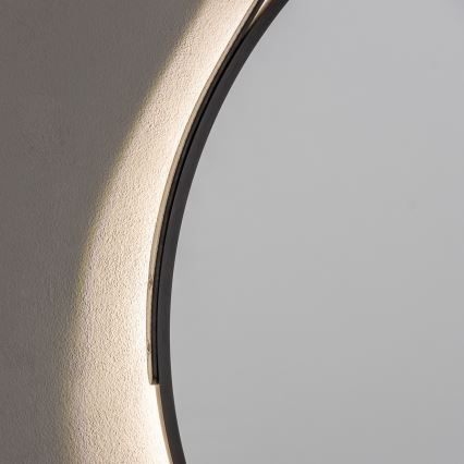 Brilagi - Oglindă de baie LED VERESE LED/19W/230V Ø 60 cm neagră IP44 CRI 90 reglabilă + CCT