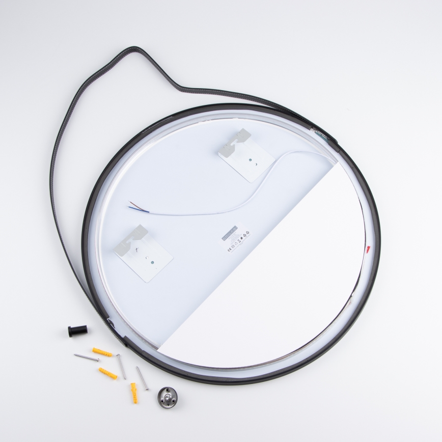 Brilagi - Oglindă de baie LED VERESE LED/19W/230V Ø 60 cm neagră IP44 CRI 90 reglabilă + CCT