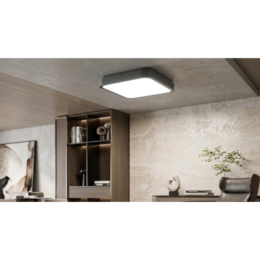 BRILAGI - Plafonieră LED pentru baie cu senzor ZENNA LED/18W/230V 28,5x28,5 cm IP44 antracit + telecomandă
