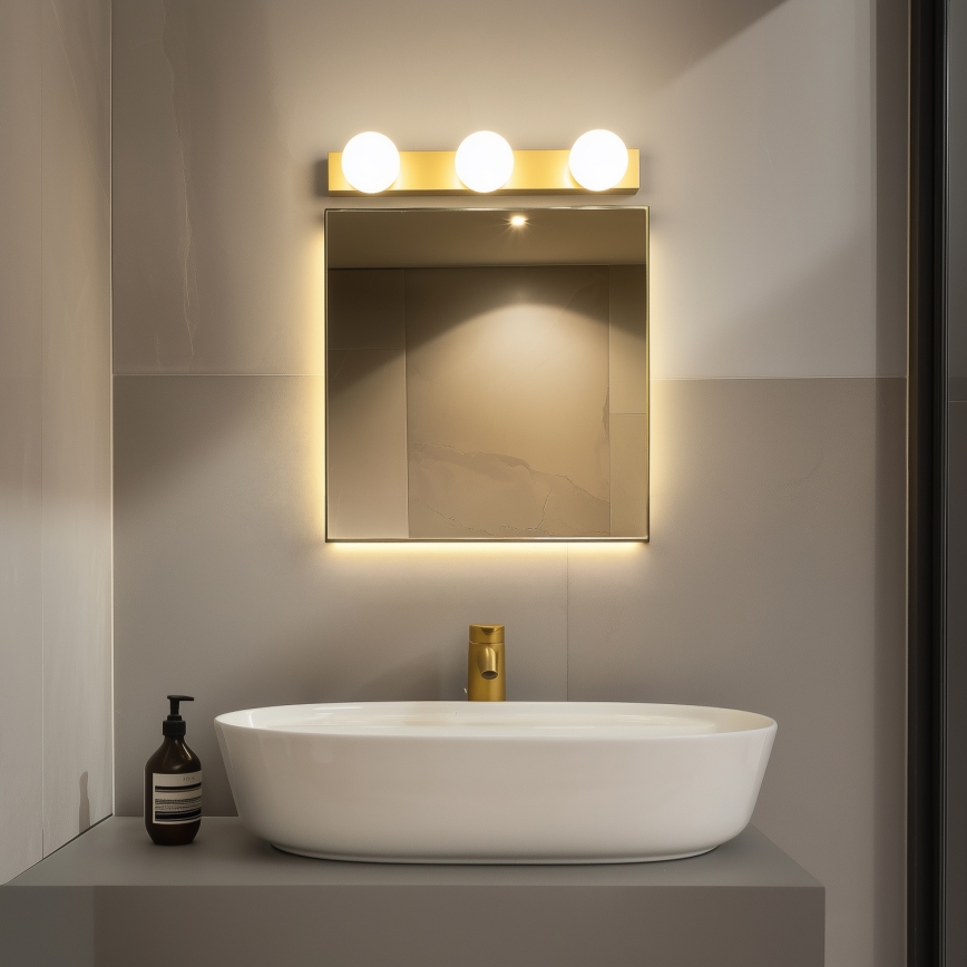 Brilagi - Aplica LED pentru oglindă de baie HOLLYWOOD 3xLED/3W/230V 39 cm IP44 auriu