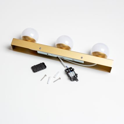 Brilagi - Aplica LED pentru oglindă de baie HOLLYWOOD 3xLED/3W/230V 39 cm IP44 auriu