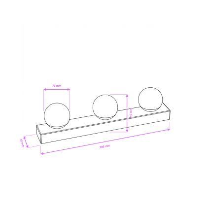 Brilagi - Aplica LED pentru oglindă de baie HOLLYWOOD 3xLED/3W/230V 39 cm IP44 auriu