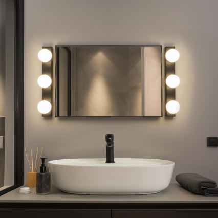 Brilagi - Iluminare LED pentru oglindă de baie HOLLYWOOD, 3xLED/3W/230V, 39 cm, IP44, negru