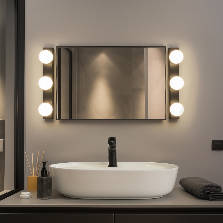 Brilagi - Iluminare LED pentru oglindă de baie HOLLYWOOD, 3xLED/3W/230V, 39 cm, IP44, negru