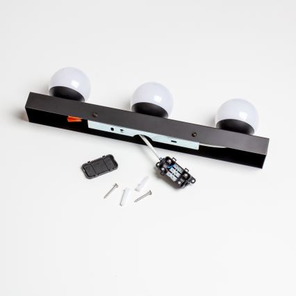 Brilagi - Iluminare LED pentru oglindă de baie HOLLYWOOD, 3xLED/3W/230V, 39 cm, IP44, negru