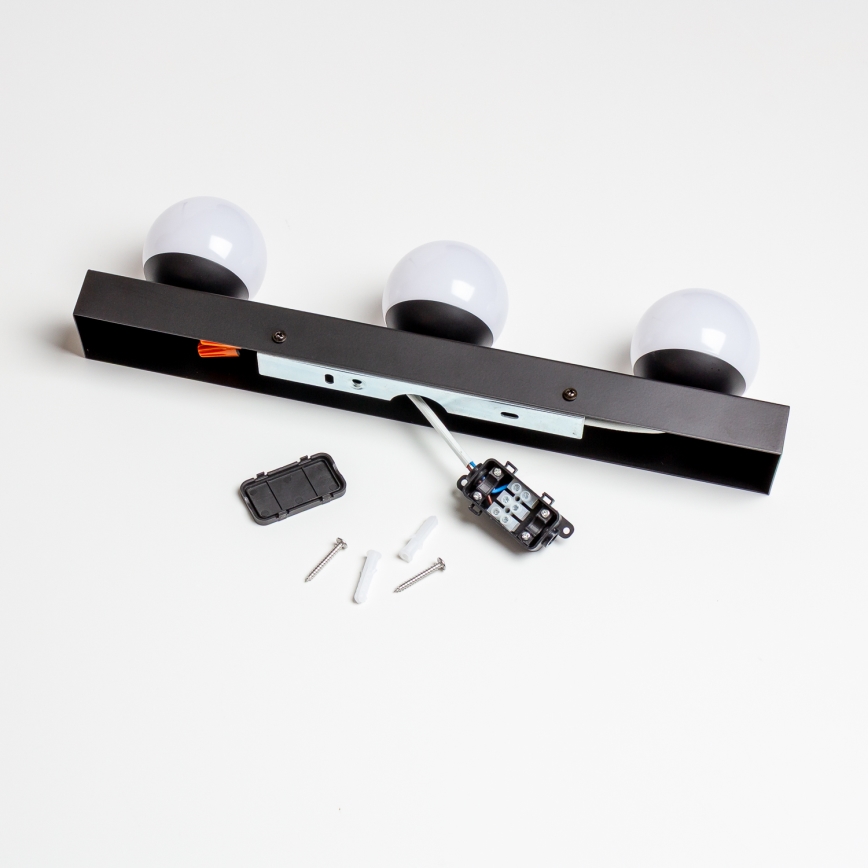 Brilagi - Iluminare LED pentru oglindă de baie HOLLYWOOD, 3xLED/3W/230V, 39 cm, IP44, negru