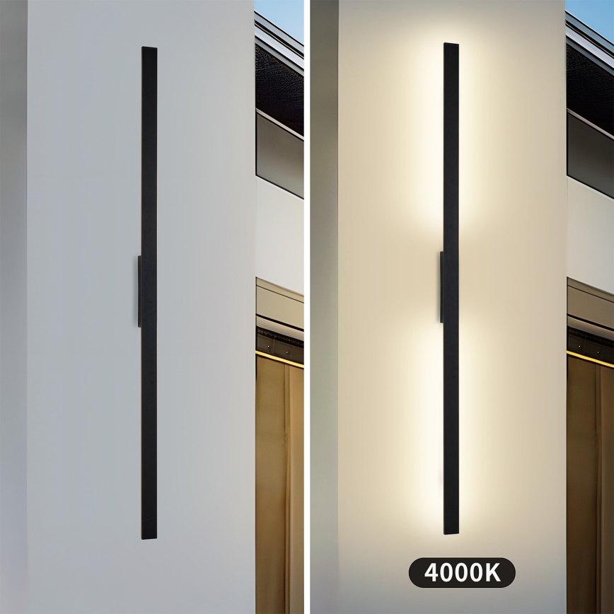 Brilagi - Aplică LED de exterior LUNA, 30W, 230V, 4000K, IP65, 150 cm, negru, CRI 90