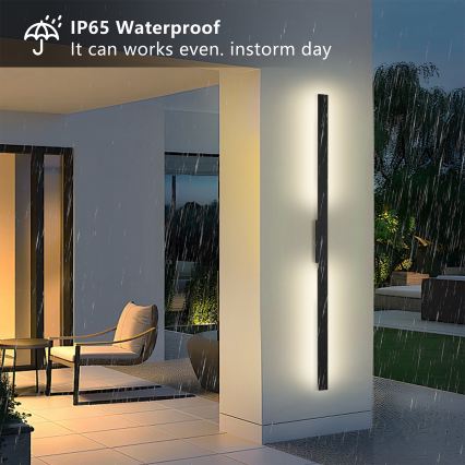 Brilagi - Aplică LED de exterior LUNA, 30W, 230V, 4000K, IP65, 150 cm, negru, CRI 90