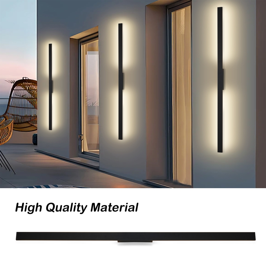 Brilagi - Aplică LED de exterior LUNA, 30W, 230V, 4000K, IP65, 150 cm, negru, CRI 90