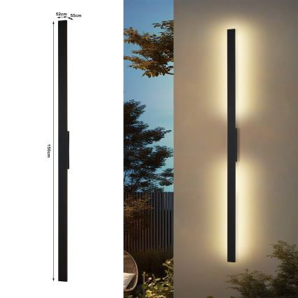 Brilagi - Aplică LED de exterior LUNA, 30W, 230V, 4000K, IP65, 150 cm, negru, CRI 90