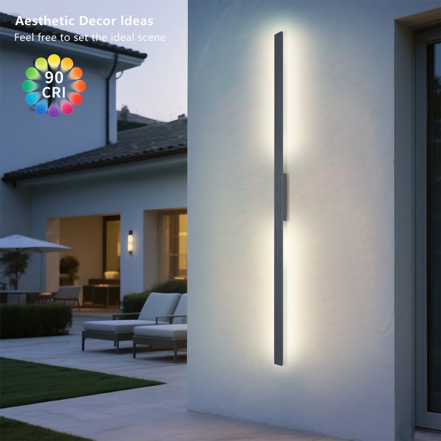 Brilagi - Aplică de exterior LUNA LED/30W/230V 3000K IP65 150 cm antracit CRI 90