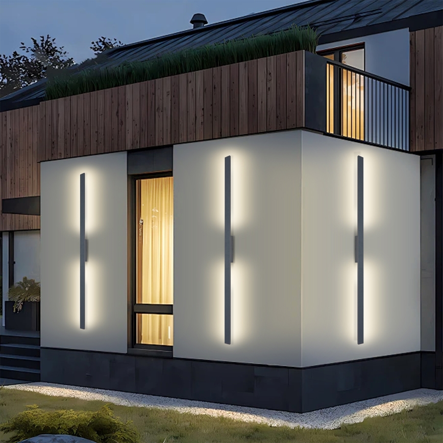 Brilagi - Aplică de exterior LUNA LED/30W/230V 3000K IP65 150 cm antracit CRI 90