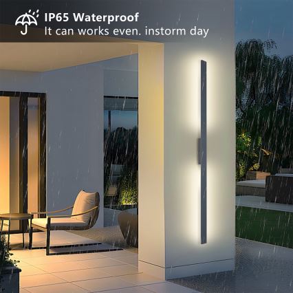 Brilagi - Aplică de exterior LUNA LED/30W/230V 3000K IP65 150 cm antracit CRI 90