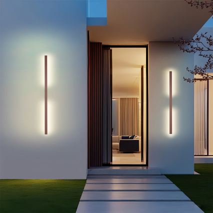 Brilagi LUNA - Aplică LED de exterior, 24W, 230V, 3000K, IP65, 100 cm, maro, CRI 90
