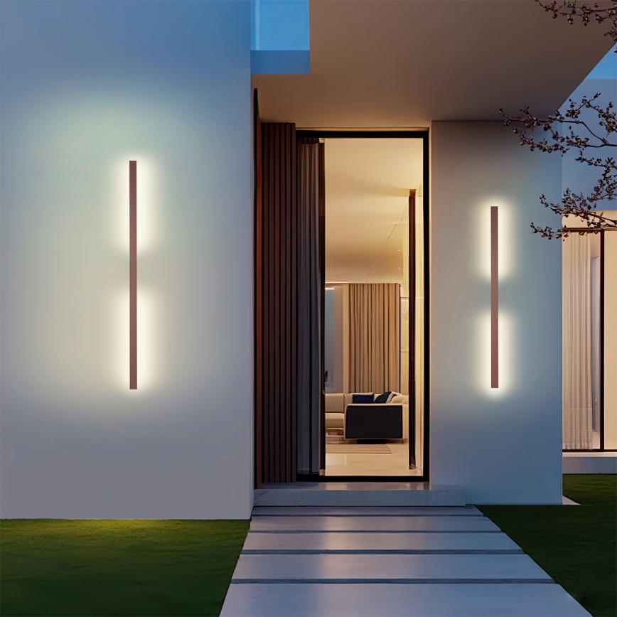 Brilagi LUNA - Aplică LED de exterior, 24W, 230V, 3000K, IP65, 100 cm, maro, CRI 90