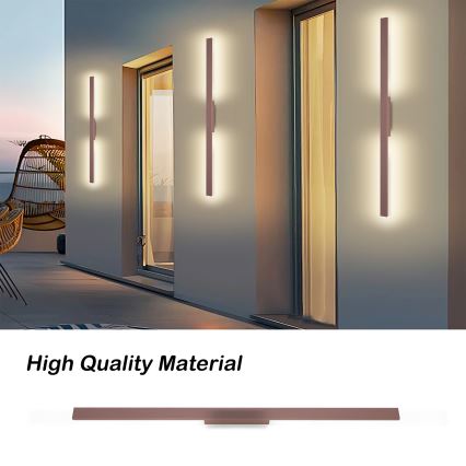 Brilagi LUNA - Aplică LED de exterior, 24W, 230V, 3000K, IP65, 100 cm, maro, CRI 90