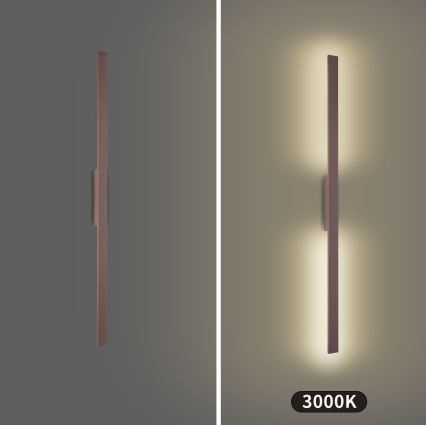 Brilagi LUNA - Aplică LED de exterior, 24W, 230V, 3000K, IP65, 100 cm, maro, CRI 90