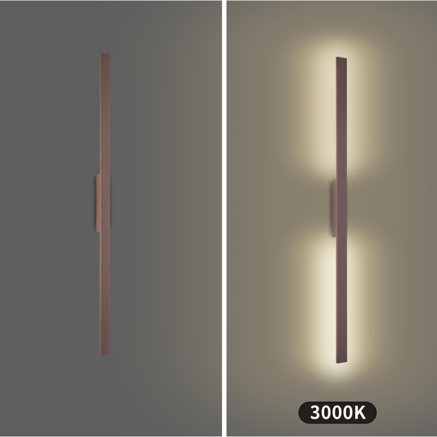 Brilagi LUNA - Aplică LED de exterior, 24W, 230V, 3000K, IP65, 100 cm, maro, CRI 90