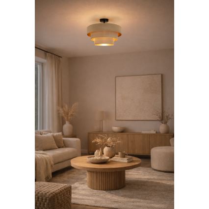 Brilagi - LUNETA, lustră aplicată 1xE27/60W/230V, Ø 40 cm, bej/auriu
