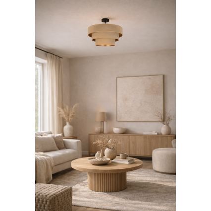 Brilagi - LUNETA, lustră aplicată 1xE27/60W/230V, Ø 40 cm, bej/auriu