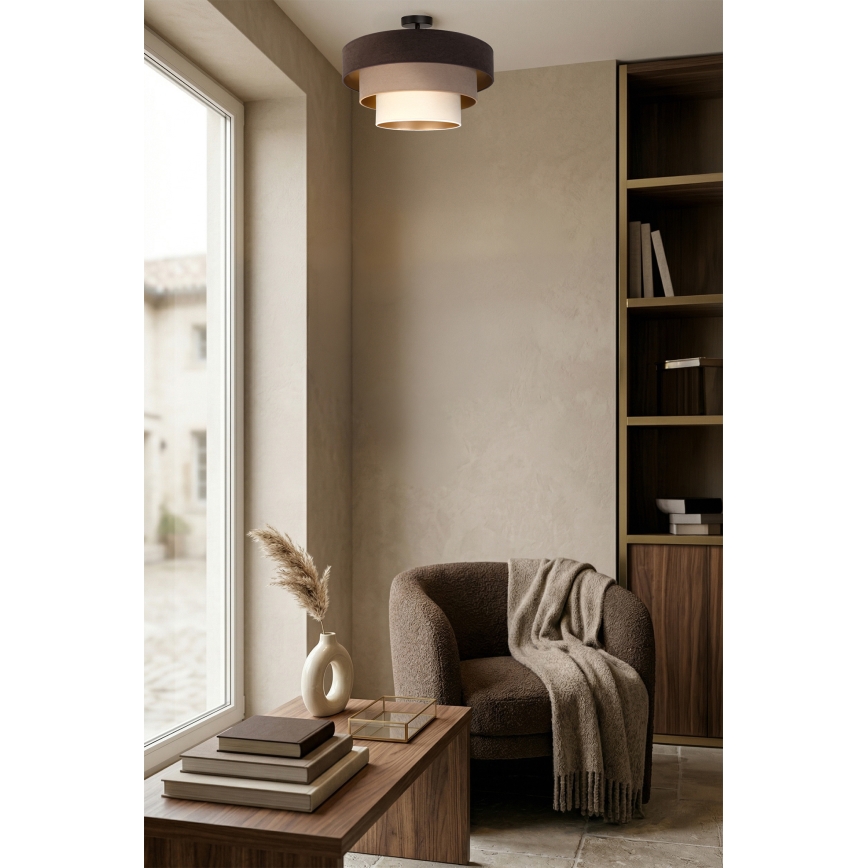 Brilagi - LUNETA, lustră aplicată, 1xE27/60W/230V, Ø 40 cm, maro/bej/crem