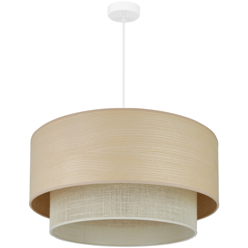 Brilagi - Candelabru suspendat pe cablu ARIZONA BOHO 1xE27/15W/230V diam. 60 cm bej/ alb