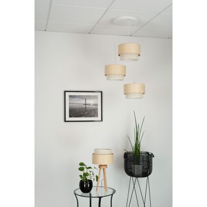 Brilagi - Candelabru suspendat pe cablu ARIZONA BOHO 3xE27/15W/230V bej/ alb