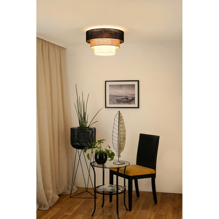 Brilagi - Lustr de tavan ASPEN LUNETA 1xE27/15W/230V diametru 45 cm negru/bej/crem
