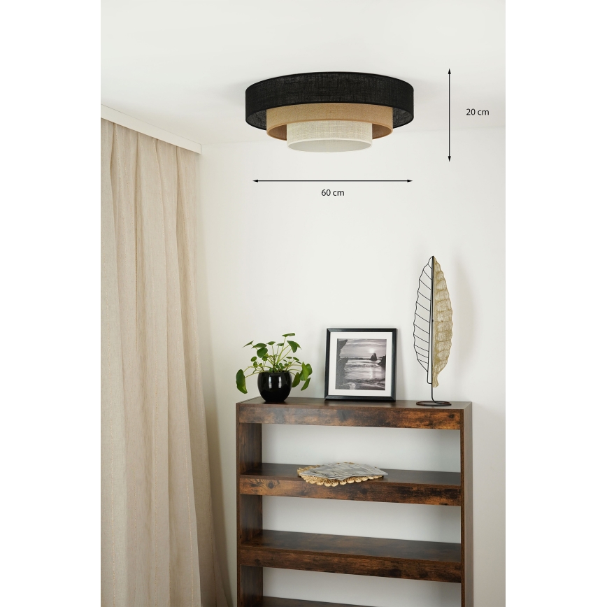 Brilagi - Lustr de tavan ASPEN LUNETA LED/12W/230V diam. 60 cm 3000K/4000K/6400K negru/bej/crem