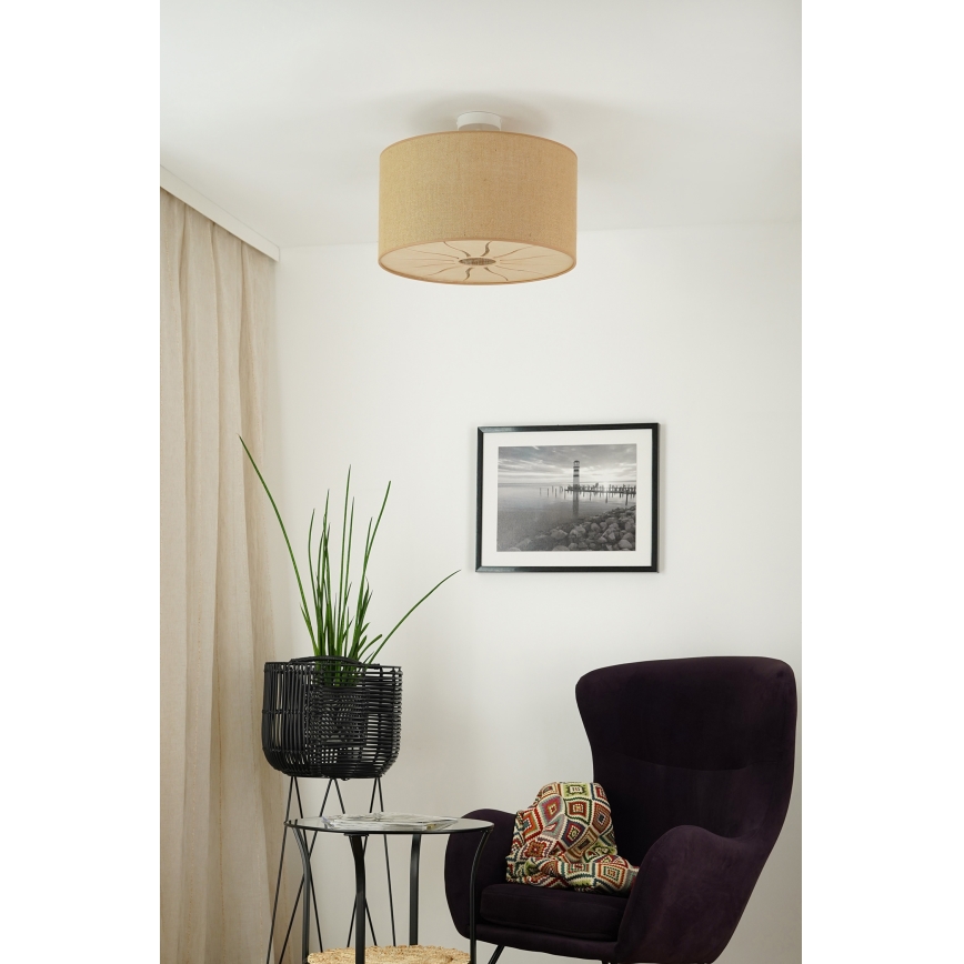Brilagi - Plafonieră COUNTRY ROLLER 1xE27/15W/230V diam. 45 cm bej