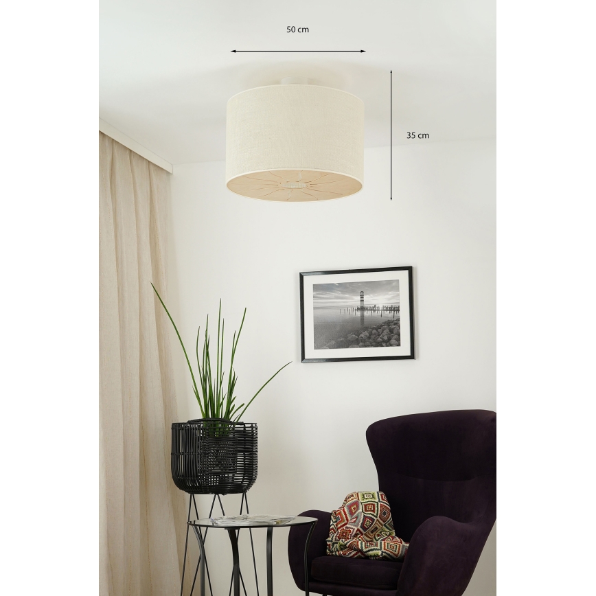 Brilagi - Plafonieră COUNTRY ROLLER 1xE27/15W/230V diametru 50 cm crem