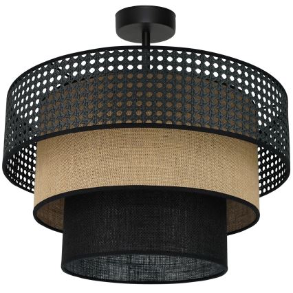 Brilagi - Plafonieră DAKOTA LUNETA 1xE27/15W/230V diametru 45 cm negru/ratan