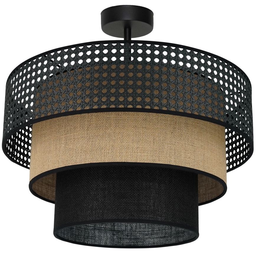 Brilagi - Plafonieră DAKOTA LUNETA 1xE27/15W/230V diametru 45 cm negru/ratan