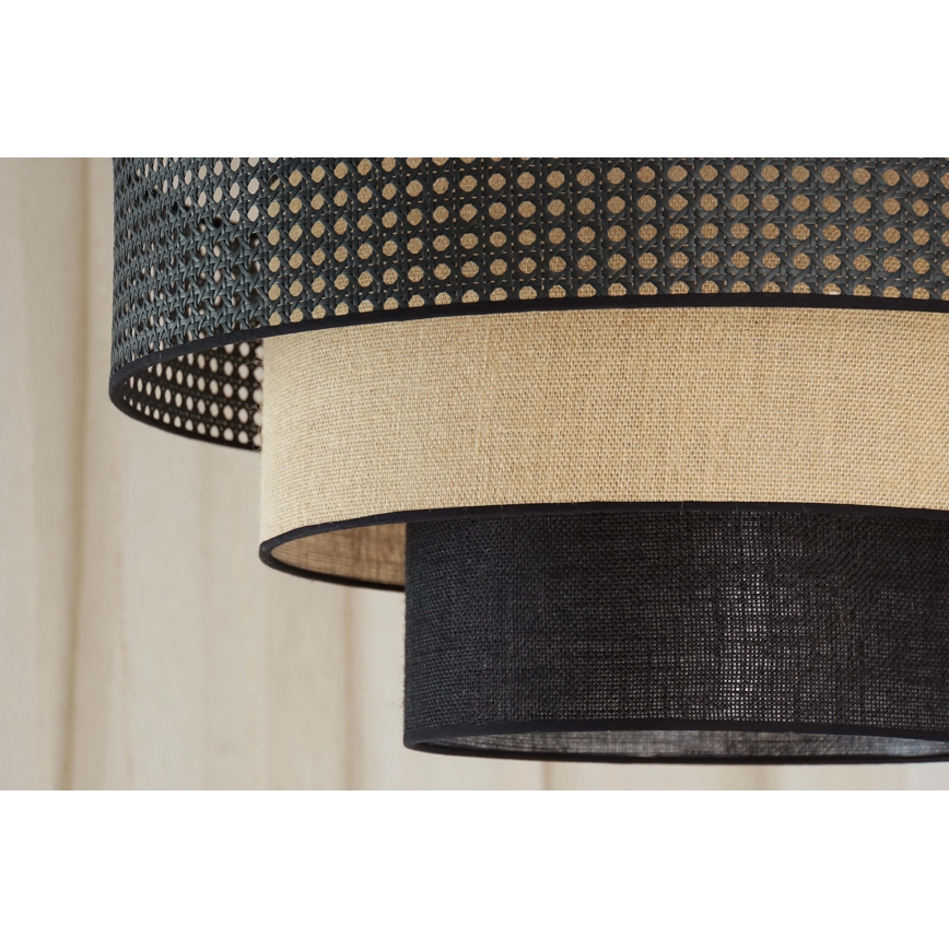 Brilagi - Lustr de tavan DAKOTA LUNETA 1xE27/15W/230V diametru 45 cm negru/ratan