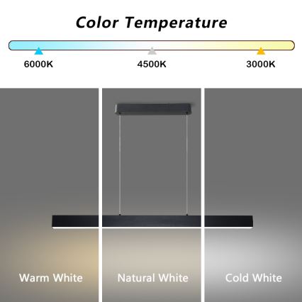 Brilagi - Candelabru LED reglabil pe cablu SLEEKLINE SMART LED/40W/230V 3000-6000K Wi-Fi Tuya negru + telecomandă