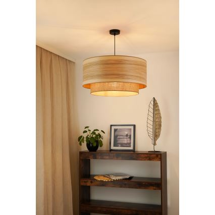 Brilagi - Candelabru suspendat pe cablu MONTANA BOHO 1xE27/15W/230V diam. 60 cm maro/negru