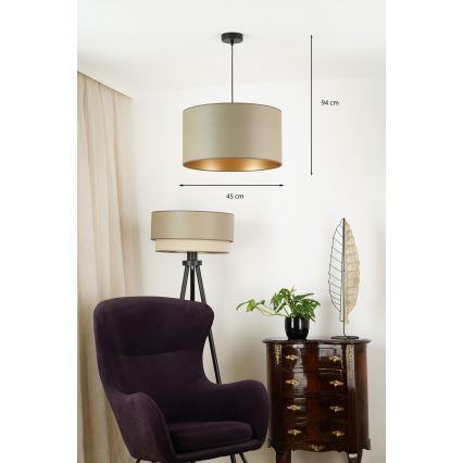 Brilagi - Candelabru suspendat pe cablu OREGON ROLLER VEGE 1xE27/15W/230V diam. 45 cm gri