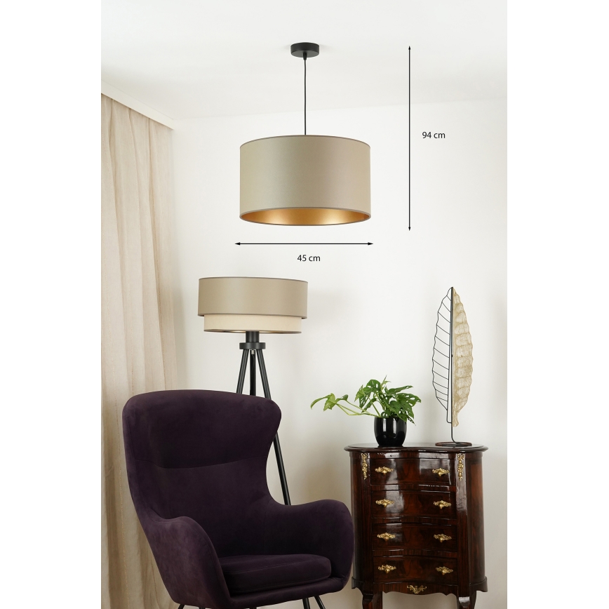 Brilagi - Candelabru suspendat pe cablu OREGON ROLLER VEGE 1xE27/15W/230V diam. 45 cm gri