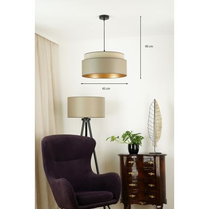 Brilagi - Candelabru suspendat pe cablu OREGON VEGE 1xE27/15W/230V diam. 45 cm gri